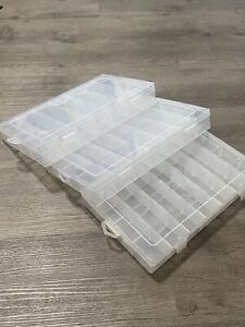 3 Pack Plastic Organizer Box 28 Grids, Craft Organizer Storage w/ Grid Divider