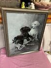 Terry Doughty Framed Print LOOK OF INNOCENCE Lab Puppies Duck Decoy Hunting FS