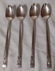 Vintage Oneida Community Iced Tea Spoons 4 Silver Plate Coronation READ