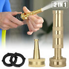 Solid Brass Yard Nozzle Heavy Duty Adjustable Twist Water Hose High Pressure New