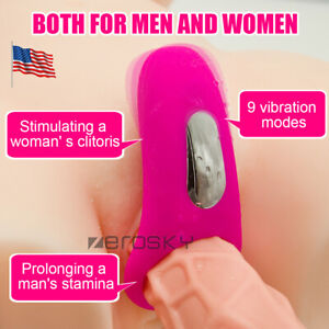 Couple Vibrator G-spot Dildo Massager Cock Ring Adult Sex Toys For Women Men&USA