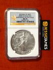 2008 W BURNISHED SILVER EAGLE NGC MS70 REVERSE OF 2007 DIE VARIETY STAR LABEL