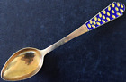 Old Russian Silver Enamel Spoon Marked 916