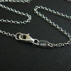 Solid Sterling Silver 2mm Rolo Necklace Chain with ITALY TAG  (All Sizes)