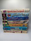 Barney VHS Lot Of 7 White Tapes School Bus Block Happy Home Sweet Sing Dance