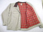 Marlboro Vintage Chore Jacket Rancher Blanket Lined Leather Collar Mens M Gray
