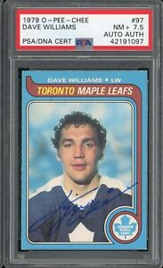 New Listing1979 OPC HOCKEY DAVE WILLIAMS #97 PSA/DNA 7.5 NM+ SIGNED BEAUTIFUL CARD!