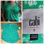 Cabi New Replay Top #6082 Green Spring print Small Was $92 Short Sleeve Floral