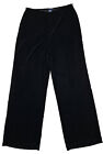The Limited Pants Women Size 10 (Measure 28x31) Black Velvet Wide Leg Side Zip