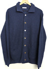Filippo de Laurentiis 100% Cashmere Cardigan Sweater Men's 54 Blue Made in Italy