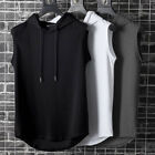 Men Gym Sleeveless Hoodie Fitness Sports Muscle Hooded Vest T-Shirt Tank Tops❤