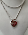 Tiffany & Co Return To Tiffany Sterling Silver Heart Tag Bead Necklace 39