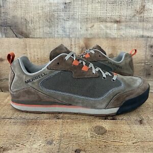 Merrell Burnt Rock Mens Size 12 Brown Gray Suede Travel Hiking Shoes J95233