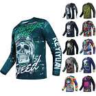 Mens Skull Cycling MTB Jersey Long Sleeve BMX Jersey Downhill Jersey DH MX Shirt
