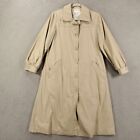 London Fog Trench Coat Womens Petite 10 10P Maincoats Tan Beige Khaki Button Up