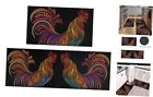 2 Pcs Rooster Kitchen Rugs and Mats, Colorful Chicken Kitchen Decor Non-Slip