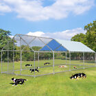 26.24'L x 9.84'W x 6.39'H Large Metal outside dog kennel Dog Run House Playpen