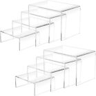 2 Sets Large Acrylic Risers, Clear Rectangular Showcase Collectibles Display She