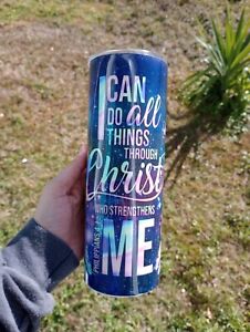 Christian 20oz Skinny Tumbler | Sublimation | Lid With Straw