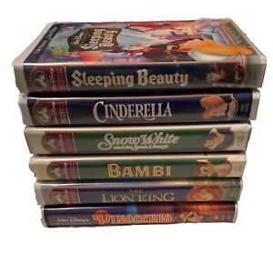 Lot Of 6 VHS Walt Disney Clamshell Masterpiece Collection Sleeping Beauty, ...
