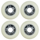 Inline Skate Wheels Multi Use 76mm 78A White/Silver Indoor/Outdoor (4 Wheels)
