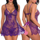 Sexy Women's Lingerie Set Slip Dress Babydoll Lace Underwear Sleepwear Nightwear