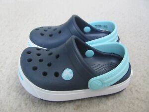 Crocs Baby/Toddler Boy's Blue and Green Rubber Clogs Youth Size 4/5-New