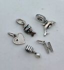 Lot of 5 Sterling Silver PANDORA Charms Beads Dangle or Free Floating Designs