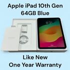 New Apple iPad 10th Gen. 64GB, Wi-Fi, 10.9in - Blue Apple Warranty