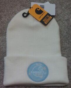 New! Carhartt Knit Watercolor Camo Patch Beanie One Size Ivory