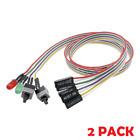 2PCS PC Case Motherboard 2x ATX Power Switch Reset Button ON/OFF Cable 2x LED 25