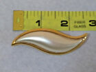 Vintage Napier Gold Tone Faux Pearl Brooch, Curved/Pointed, 2.75