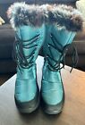 Snow Tec Women's Faux Fur Trim Pull-On Frost Quilted Snow Boots - Green, Size 8
