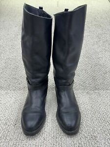 LL bean Black Woman’s Riding Boots Leather Flannel Lined Made In Canada 🇨🇦 8M