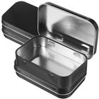 Small Rectangular Tin Containers 4Pcs Metal Storage Organizer with Hinged Lids