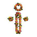 Hawaii Flower Lei Vibrant Colors Well-made Hawaiian Party Necklace Headbands