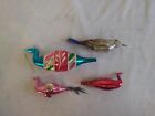 Vintage Glass Bird Christmas Ornament Lot