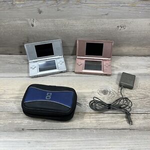 Lot of 2 Nintendo DS Lite USG-001 Console W/ Case and Charger Working READ