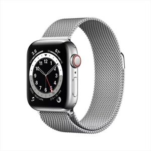 Apple Watch Series 6 (GPS + LTE) 44MM Silver Stainless Steel Case Milanese Loop