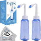 Croing 2 Neti Pots with 40 Salt Packs for Nasal Irrigation, BPA Free, Nasal for