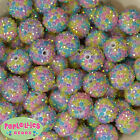 20mm Pastel Confetti Bubblegum Beads sparkly gumball jewelry 20 beads Easter