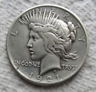 1921 Peace Silver Dollar Early Rare Key Date High Relief VF / XF Detail Cleaned