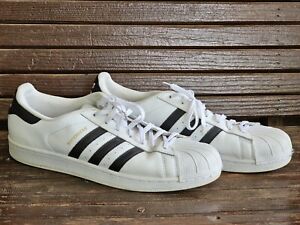🚨🔥ADIDAS SUPERSTAR BLACK/WHITE SNEAKERS MENS SIZE 13