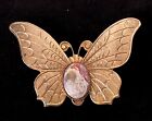 Gold Tone Unique Butterfly Brooch Vintage Jewelry Lot B