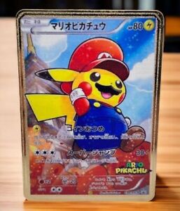 Pikachu Pokemon Promo Gold Metal Card Collectible Gift/Display