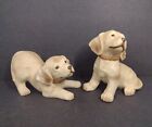 Vintage HOMCO #1408 Golden Labrador Dog Puppy Porcelain Figurines Set of 2