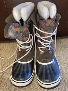 Sorel Women's 1964 Pac Graphic Duck Winter Snow Boots Size 11 Leather