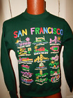 Vintage San Francisco Landmarks Men's Medium Hunter Green Pullover Sweatshirt.