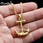 MENDEL Mens Womens Gold Plated Anchor Pendant Necklace Chain Men Stainless Steel