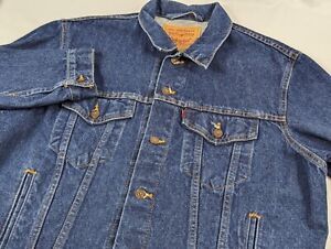 Vintage Levis Mens Jacket 70506- 0216 Trucker Denim Blue 44 XL Jean USA Made